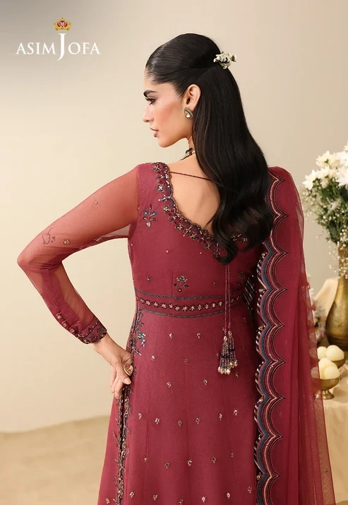AJULIH-05 Embroidered Poly Net 3 Pcs
