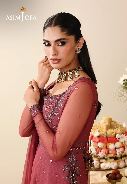 AJULIH-05 Embroidered Poly Net 3 Pcs
