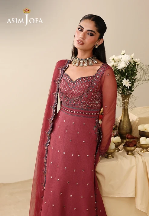 AJULIH-05 Embroidered Poly Net 3 Pcs