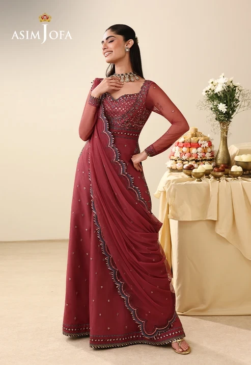 AJULIH-05 Embroidered Poly Net 3 Pcs