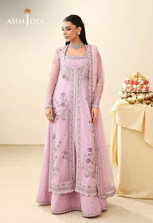 AJULIH-06 Embroidered Poly Net 3 Pcs