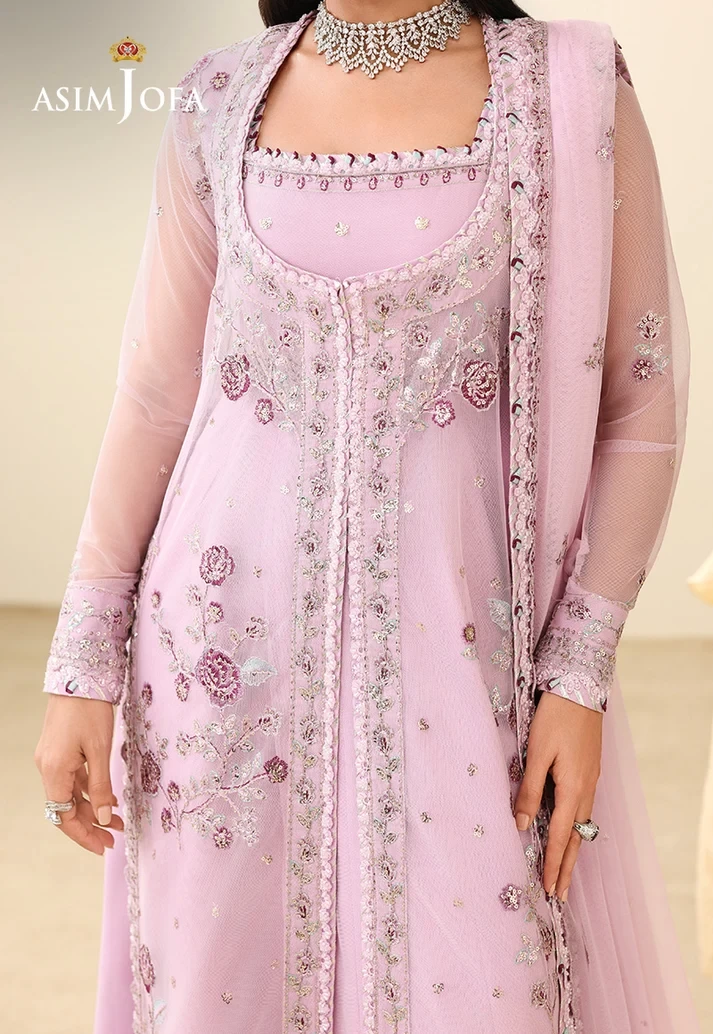 AJULIH-06 Embroidered Poly Net 3 Pcs