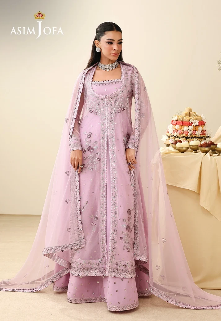 AJULIH-06 Embroidered Poly Net 3 Pcs