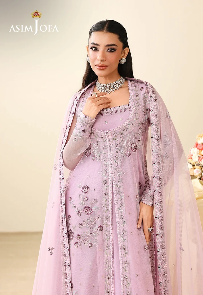 AJULIH-06 Embroidered Poly Net 3 Pcs