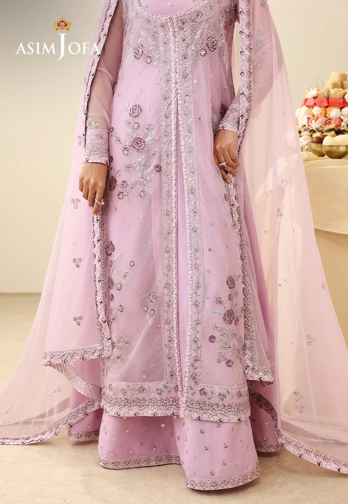 AJULIH-06 Embroidered Poly Net 3 Pcs
