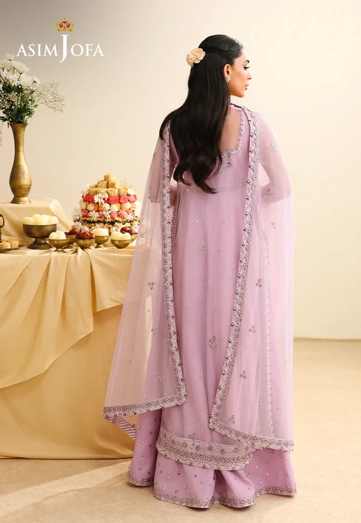 AJULIH-06 Embroidered Poly Net 3 Pcs