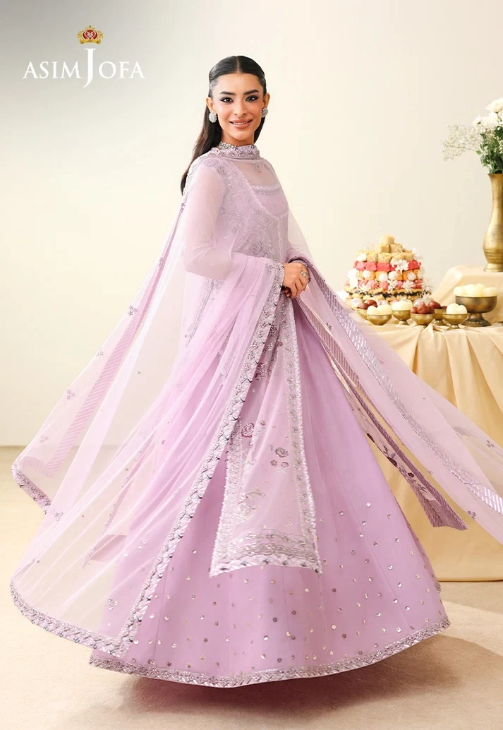 AJULIH-06 Embroidered Poly Net 3 Pcs