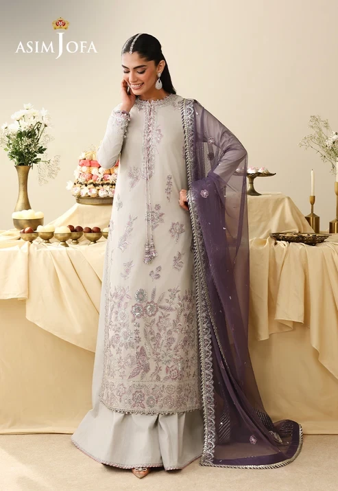 AJULIH-09 Embroidered Boski Silk 3 Pcs