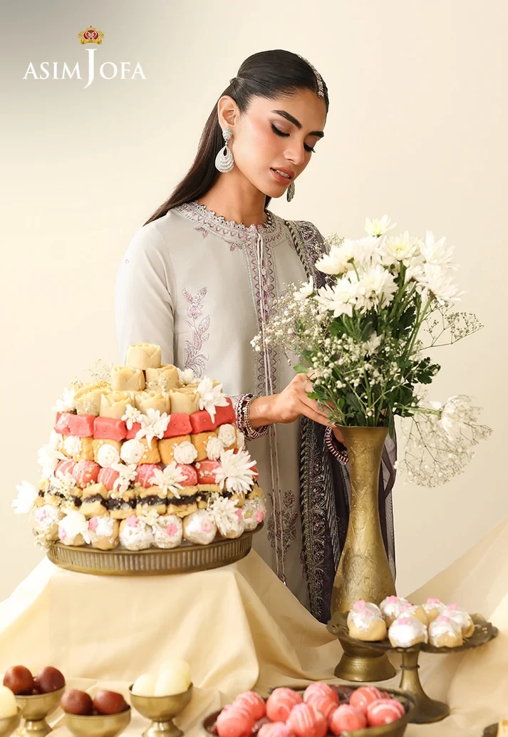 AJULIH-09 Embroidered Boski Silk 3 Pcs