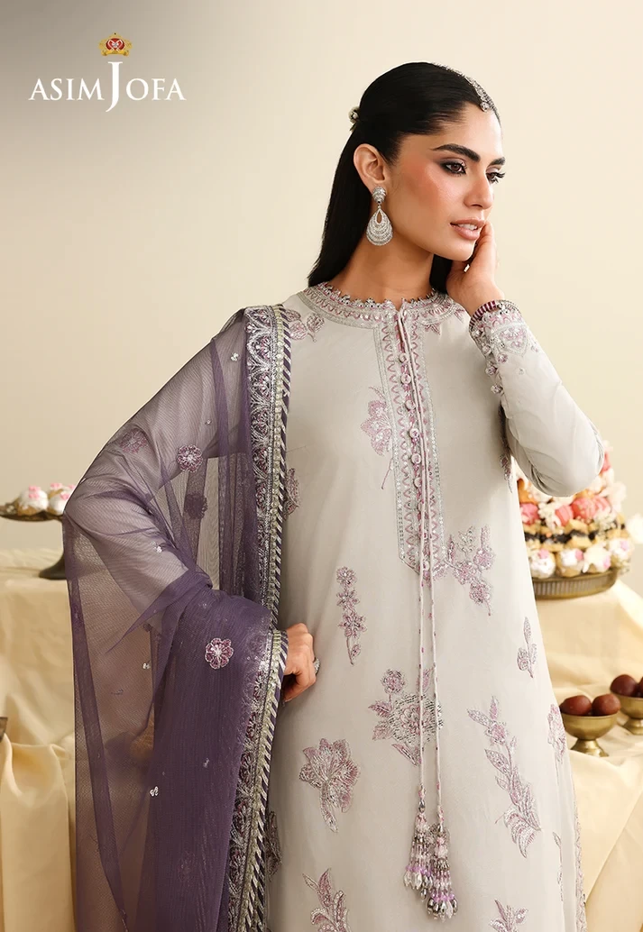AJULIH-09 Embroidered Boski Silk 3 Pcs