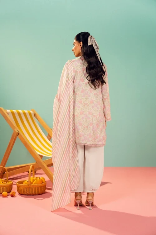 RTS | SHIRT, TROUSER & DUPATTA  -  EC342-3P26B-White