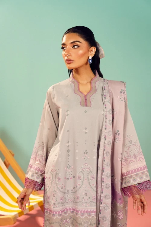 RTS | SHIRT, TROUSER & DUPATTA  - EC336-3P26-Grey
