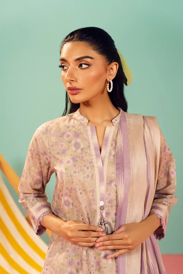 RTS | SHIRT, TROUSER & DUPATTA - EC341-3P26B-Lilac