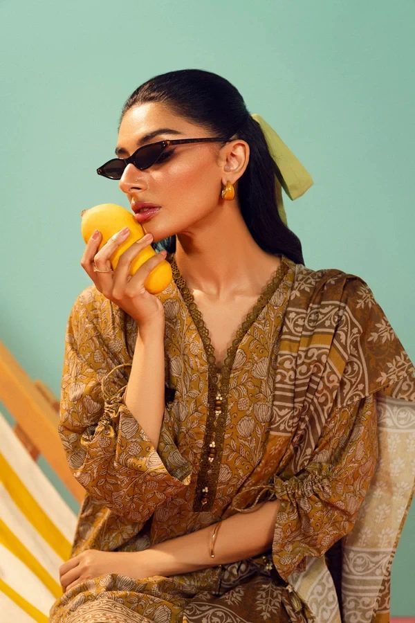 RTS | SHIRT, TROUSER & DUPATTA - EC339-3P26B-Mustard