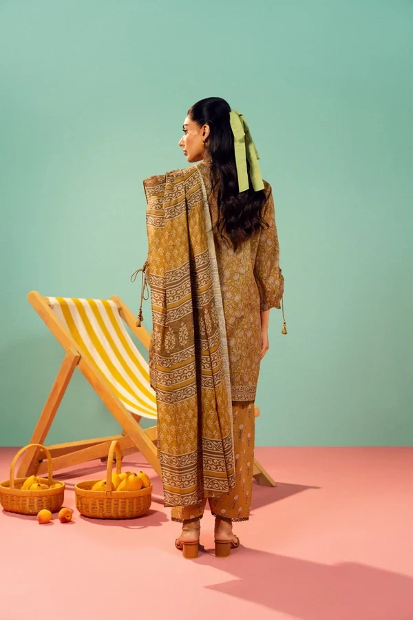 RTS | SHIRT, TROUSER & DUPATTA - EC339-3P26B-Mustard