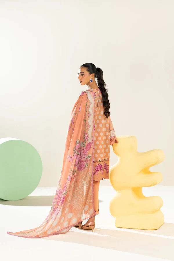 RTS | SHIRT, TROUSER & DUPATTA - EC333-3P26-Peach