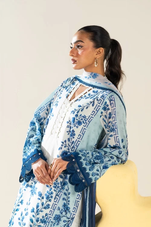 RTS | SHIRT, TROUSER & DUPATTA  -  EC334-3P26-Blue