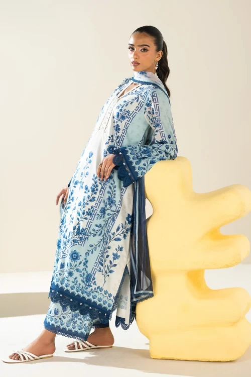 RTS | SHIRT, TROUSER & DUPATTA  -  EC334-3P26-Blue