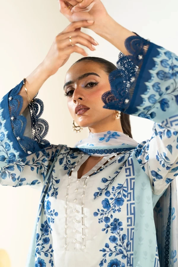 RTS | SHIRT, TROUSER & DUPATTA  -  EC334-3P26-Blue