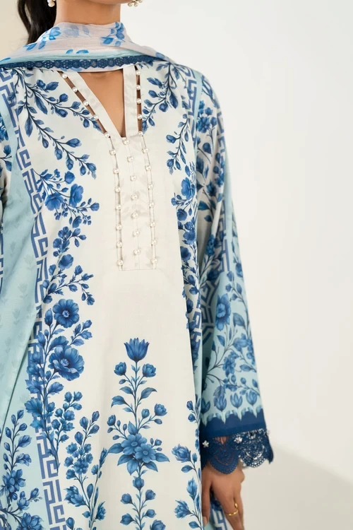 RTS | SHIRT, TROUSER & DUPATTA  -  EC334-3P26-Blue