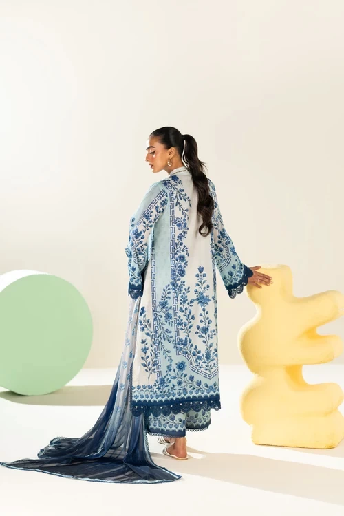RTS | SHIRT, TROUSER & DUPATTA  -  EC334-3P26-Blue