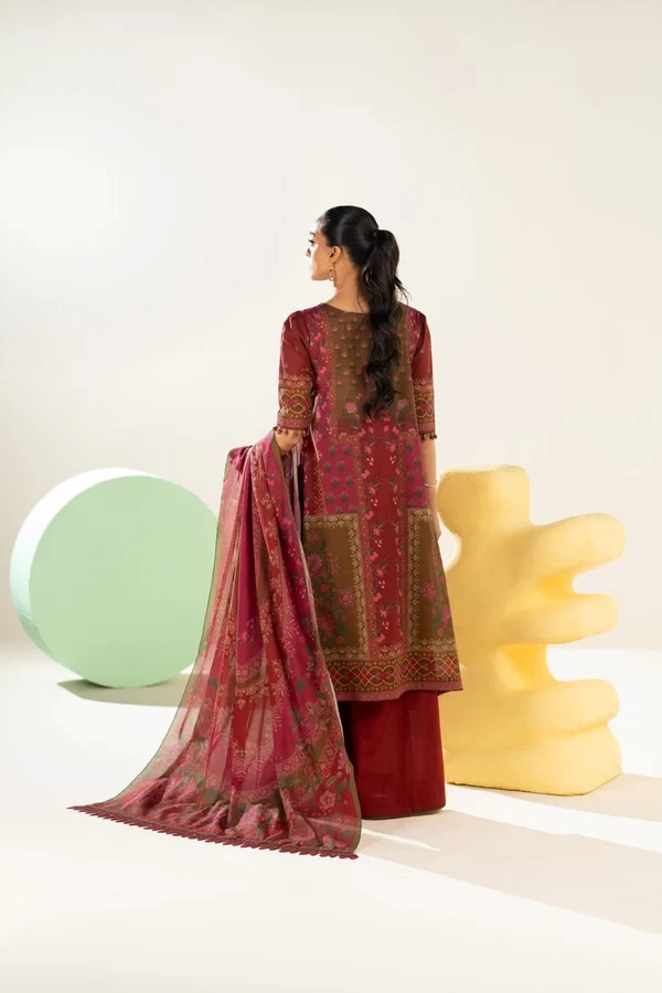 RTS | SHIRT, TROUSER & DUPATTA - EC335-3P26 B-Rust