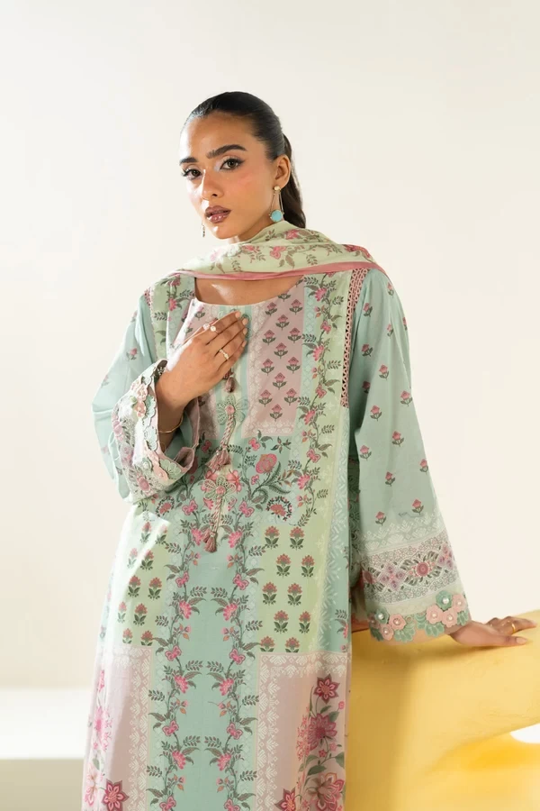RTS | SHIRT, TROUSER & DUPATTA - EC335-3P26-Green