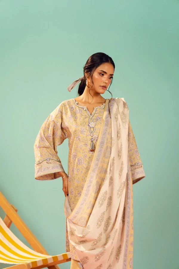 RTS | SHIRT, TROUSER & DUPATTA - EC344-3P26A-Yellow