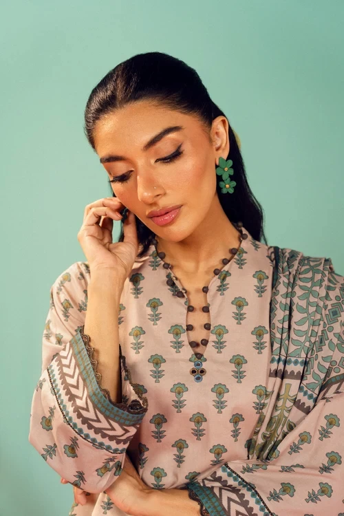 RTS | SHIRT, TROUSER & DUPATTA - EC340-3P26A-Beige