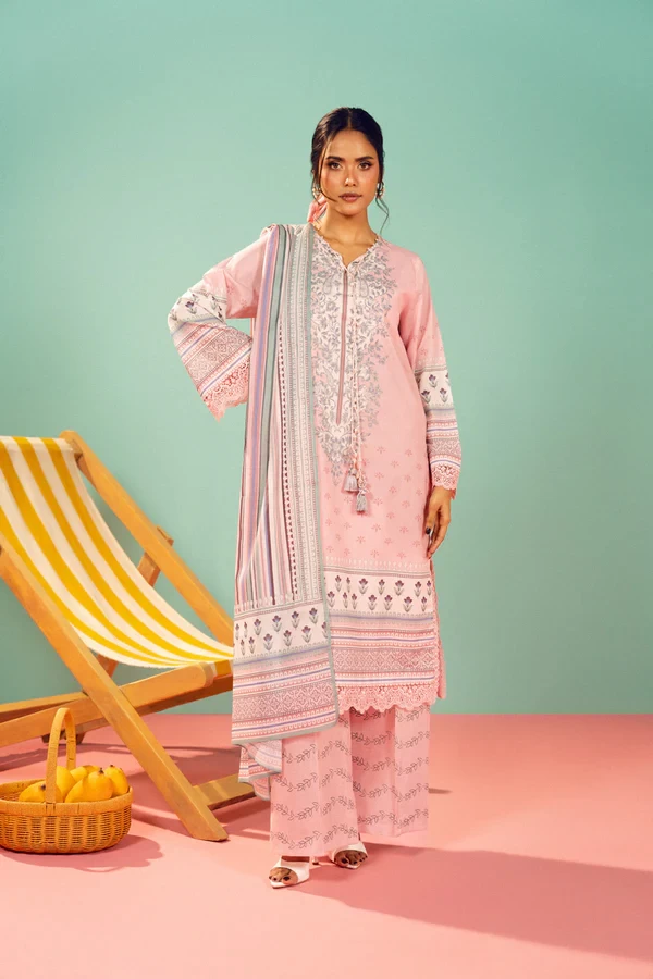RTS | SHIRT, TROUSER & DUPATTA - EC338-3P26-Peach