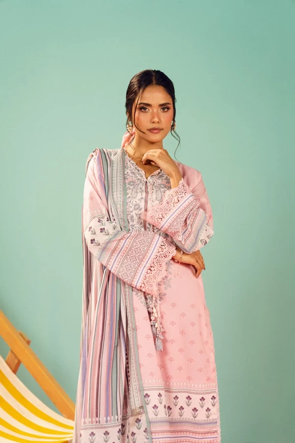 RTS | SHIRT, TROUSER & DUPATTA - EC338-3P26-Peach