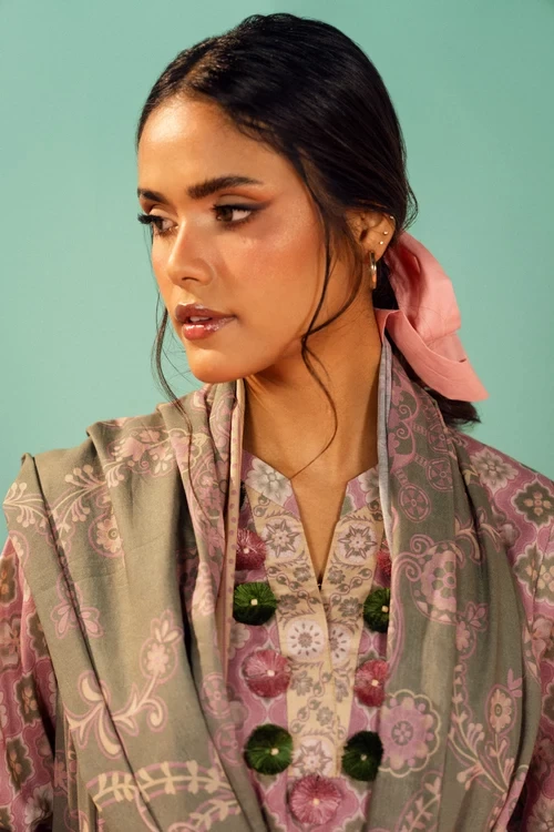 RTS | SHIRT, TROUSER & DUPATTA - EC345-3P26A-Pink