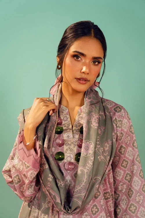 RTS | SHIRT, TROUSER & DUPATTA - EC345-3P26A-Pink