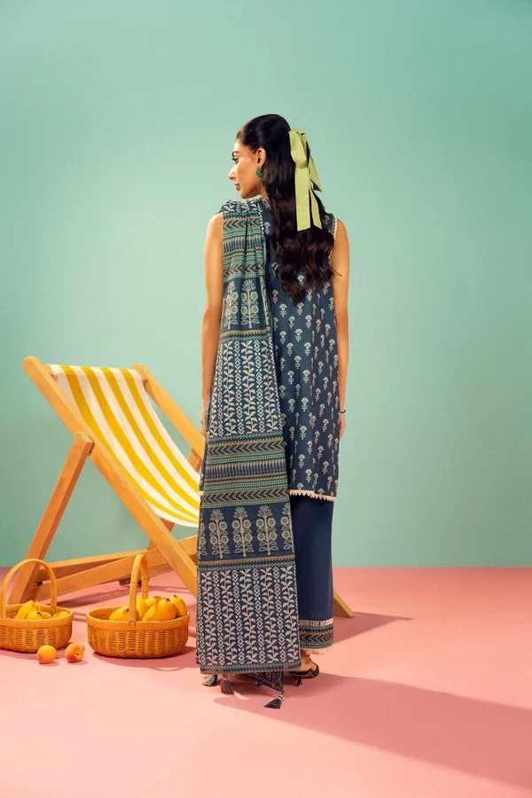 RTS | SHIRT, TROUSER & DUPATTA - EC340-3P26B-Blue