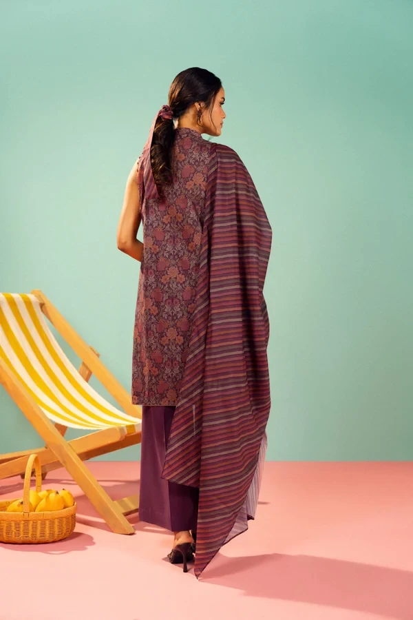 RTS | SHIRT, TROUSER & DUPATTA - EC342-3P26A-Purple