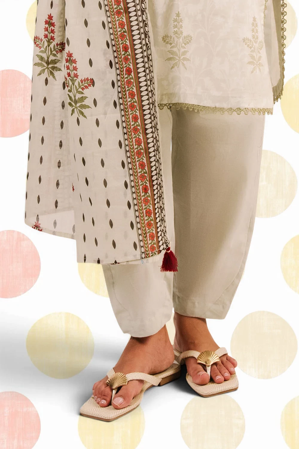 3 Piece Printed Cotton Suit with Printed Lawn Dupatta - W-FB-AP-26-479359