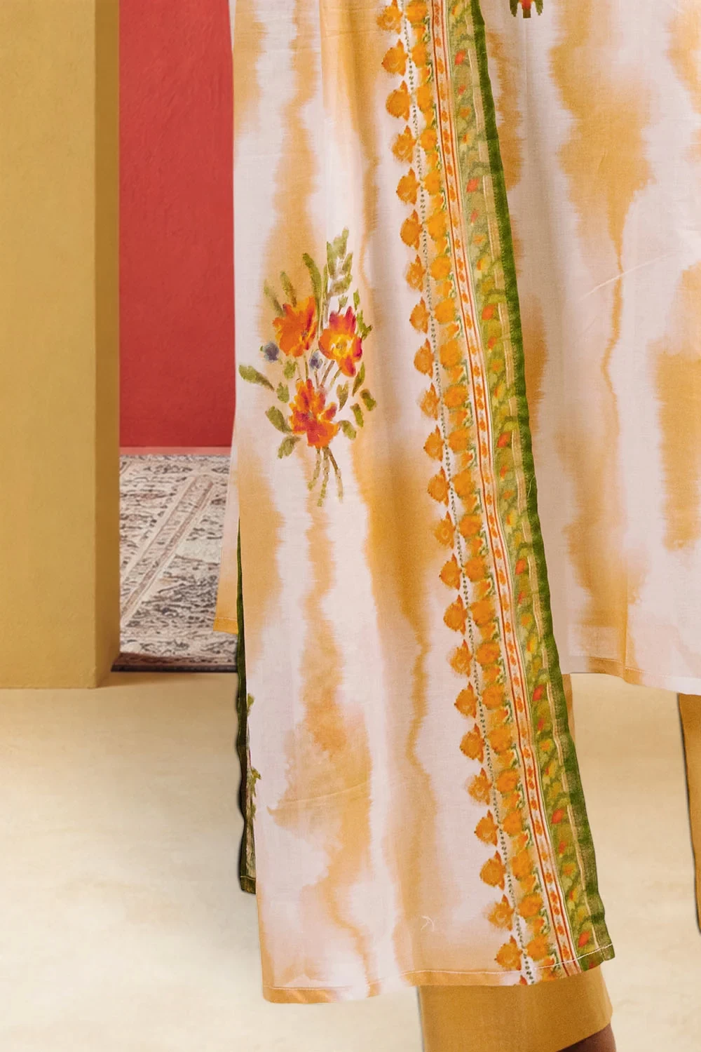 3 Piece Printed Cotton Suit with Printed Lawn Dupatta - W-FB-AP-26-479358