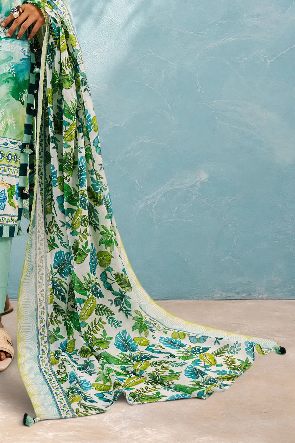 3 Piece Printed Cotton Suit with Printed Lawn Dupatta - W-FB-AP-26-479357