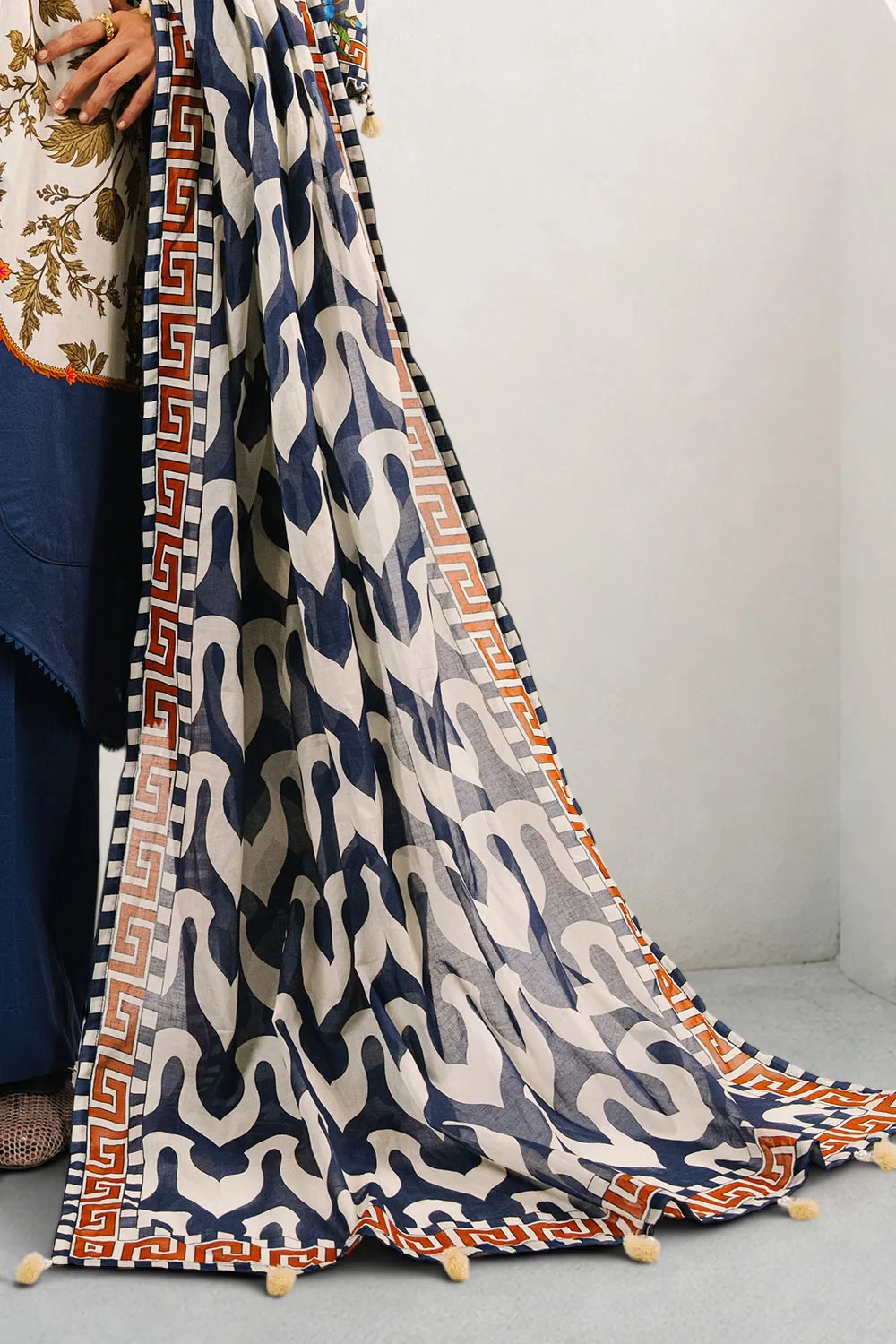 3 Piece Printed Cotton Suit with Printed Lawn Dupatta - W-FB-AP-26-479355