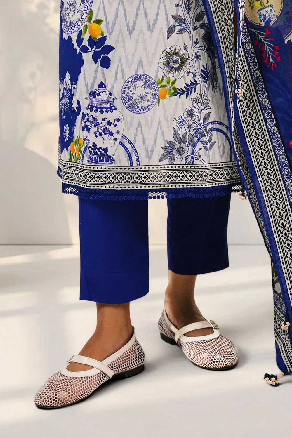 3 Piece Printed Cotton Suit with Printed Lawn Dupatta - W-FB-AP-26-479354