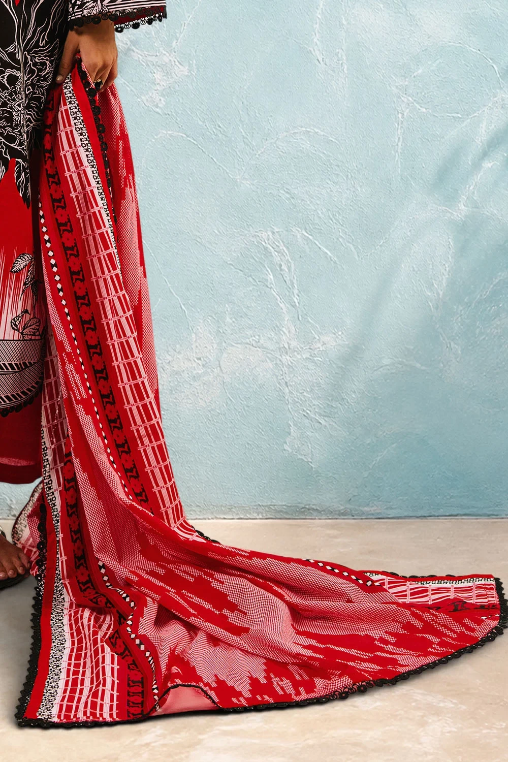 3 Piece Printed Cotton Suit with Printed Lawn Dupatta - W-FB-AP-26-479360