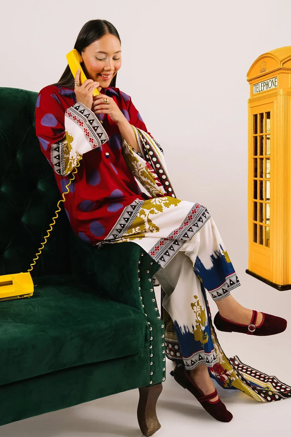 3 Piece Printed Cotton Suit with Printed Lawn Dupatta - W-FB-AP-26-479356