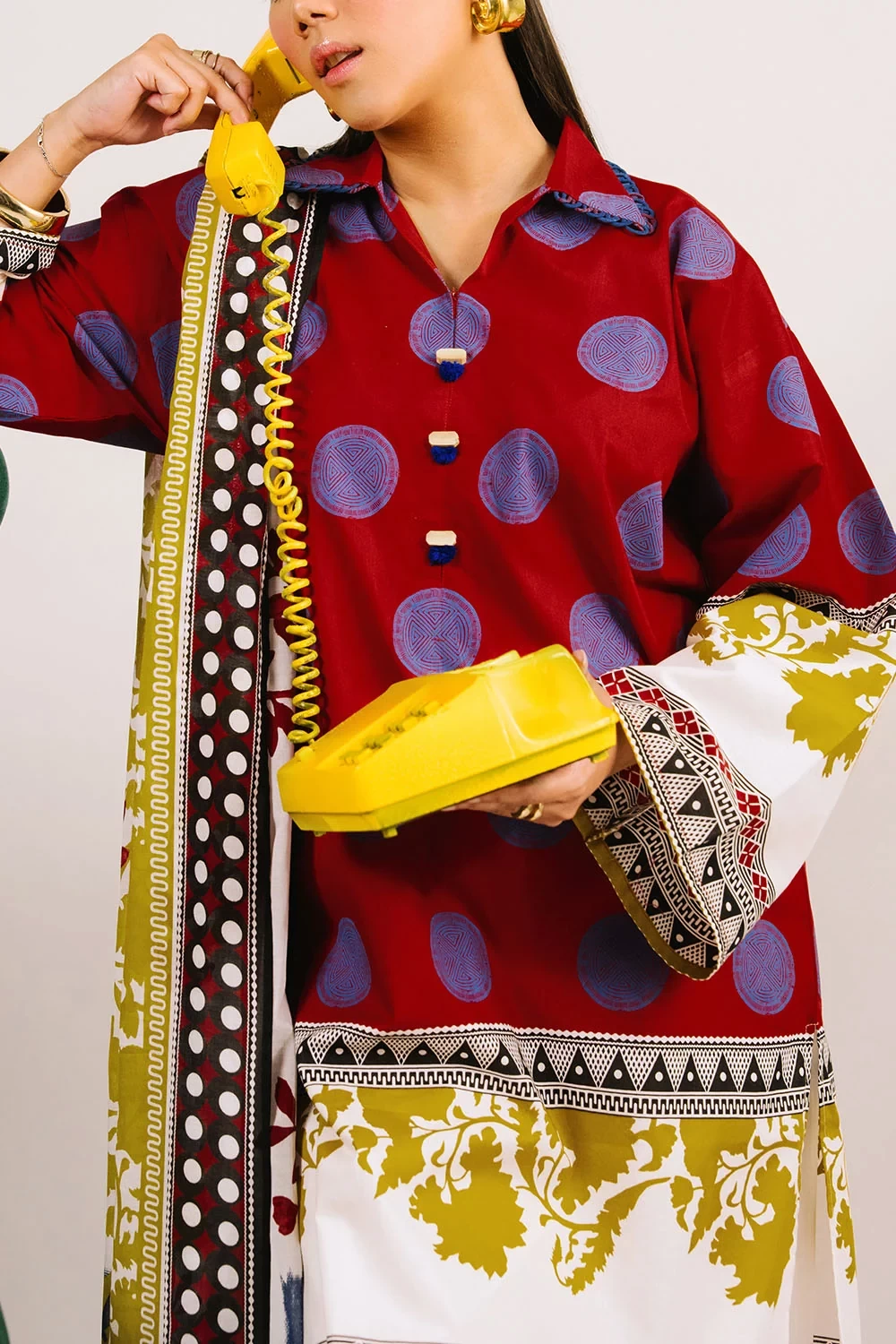 3 Piece Printed Cotton Suit with Printed Lawn Dupatta - W-FB-AP-26-479356