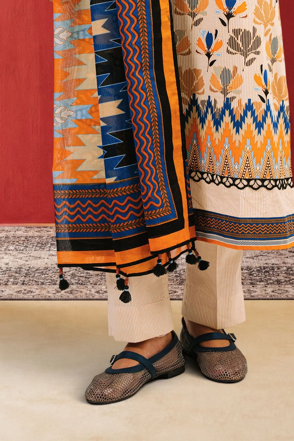 3 Piece Printed Cotton Suit with Printed Lawn Dupatta - W-FB-AP-26-479353
