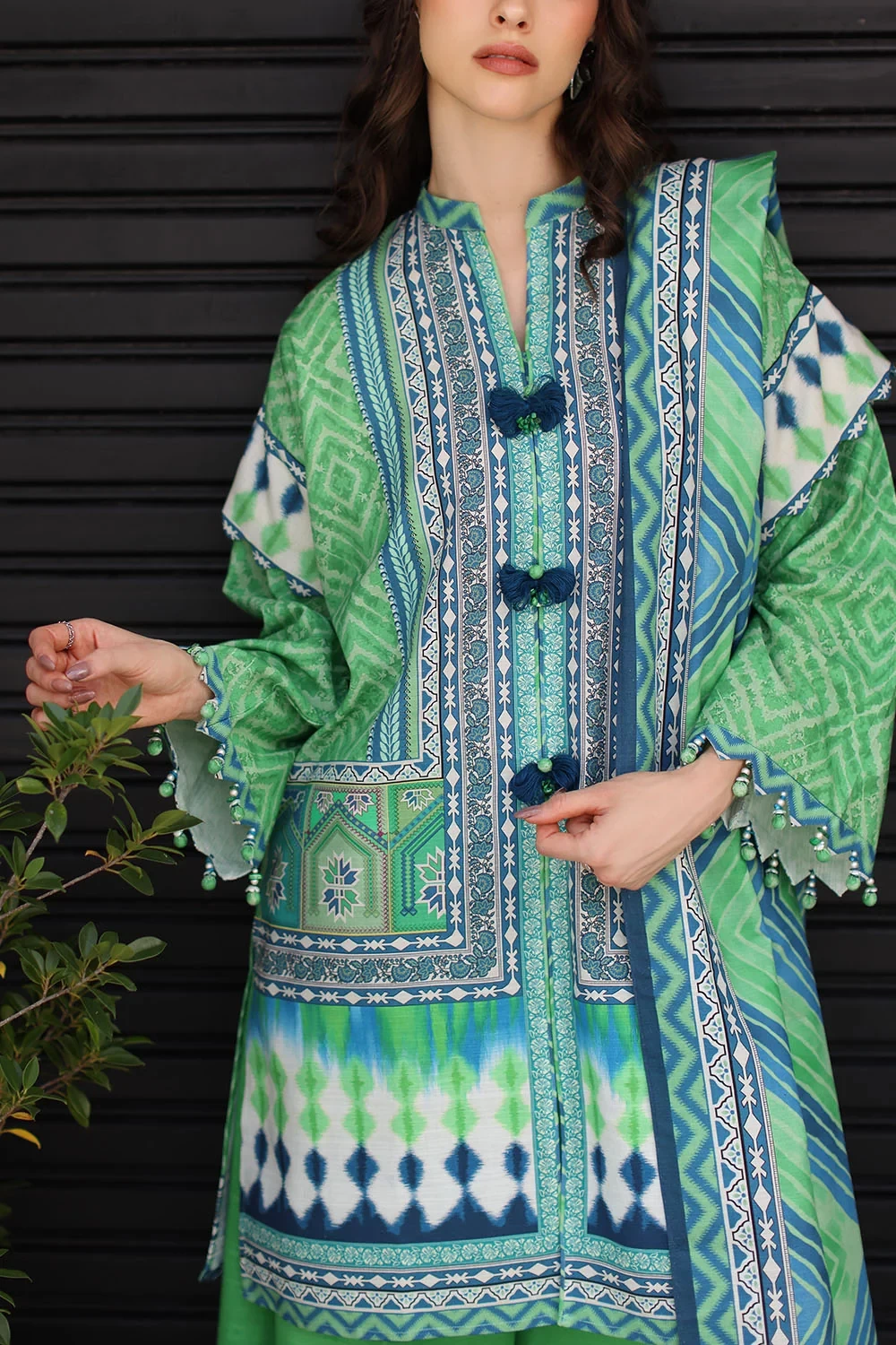 3 Piece Printed Khaddar Suit with Printed Khaddar Dupatta - W-FB-WIN-26-485737