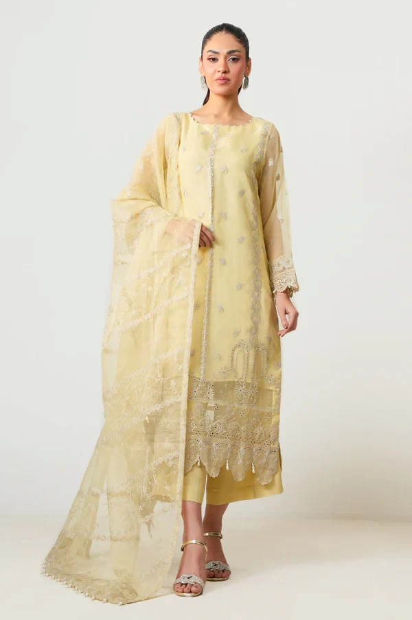 3 Piece Embroidered Organza Suit SKU: WOM34140