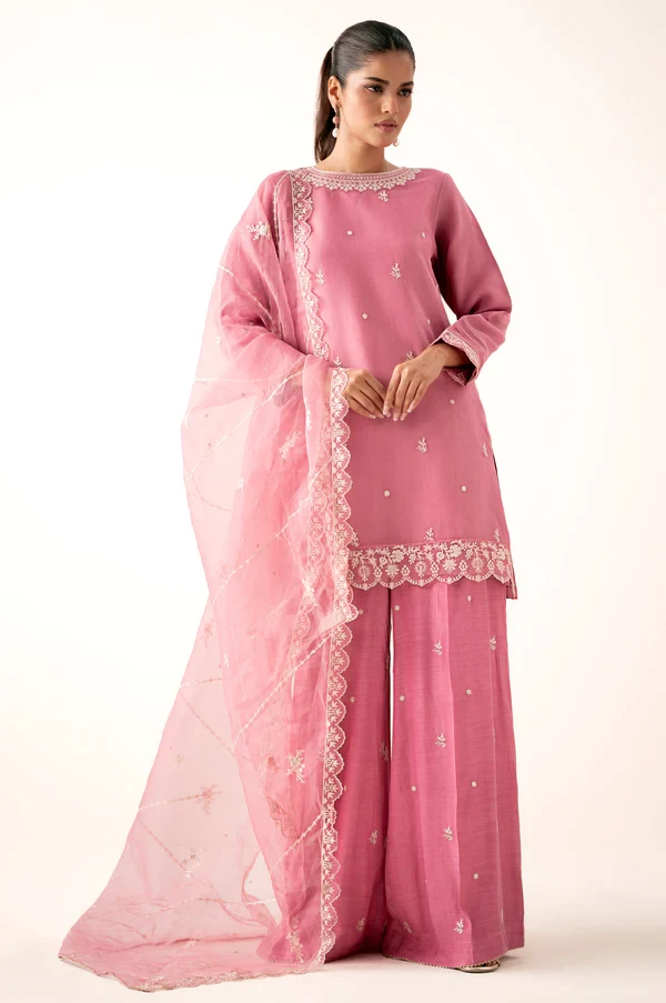 3 Piece Embroidered Organza Suit SKU: WUM34207