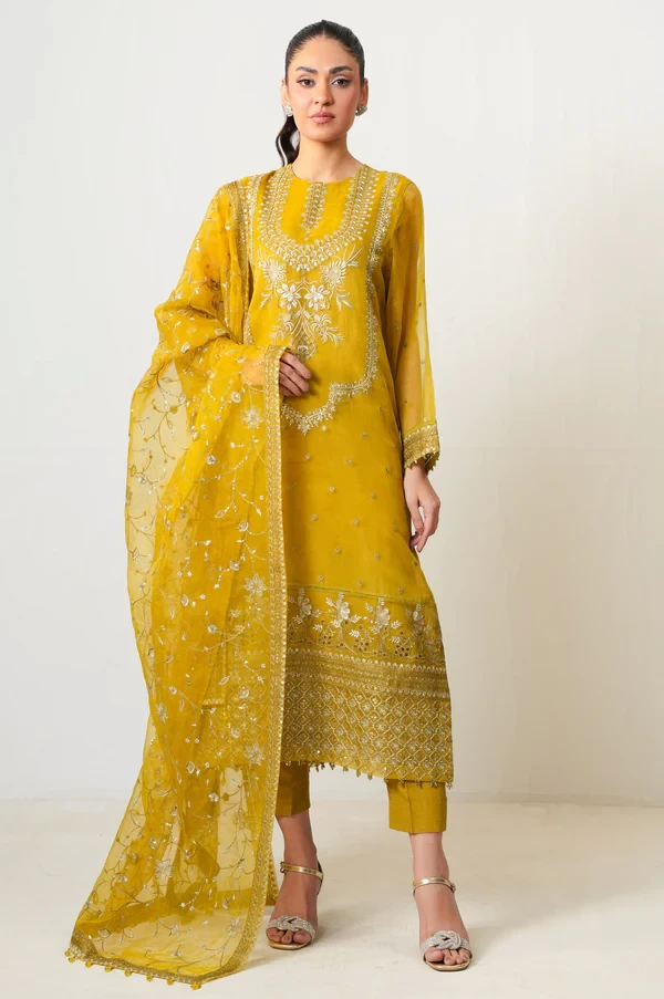 3 Piece Embroidered Organza Suit  SKU: WOM34141
