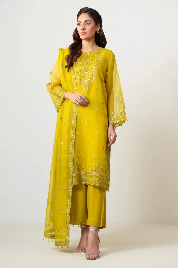 3 Piece Embroidered Organza Suit  SKU: WOM34138