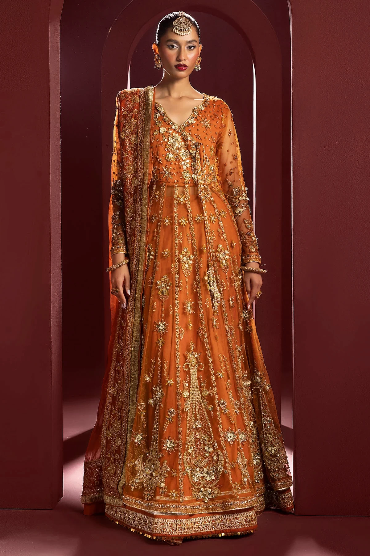 4938-RAHA EMBROIDERED SILK NET